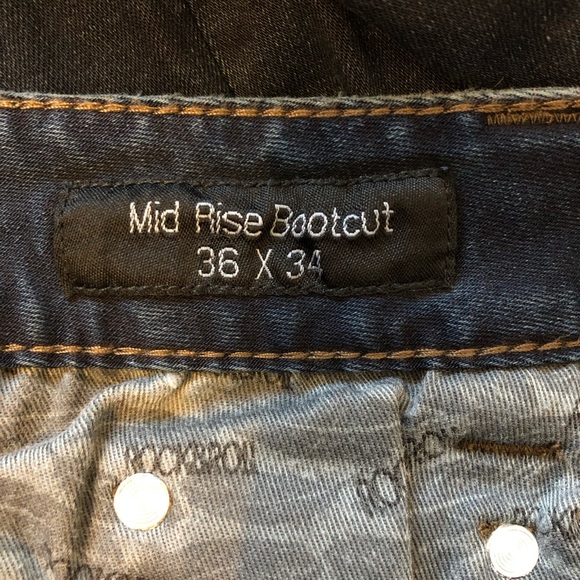 NWT Rock & Roll Cowgirl Mid Rise Bootcut Jeans 36x34 - Picture 4 of 4